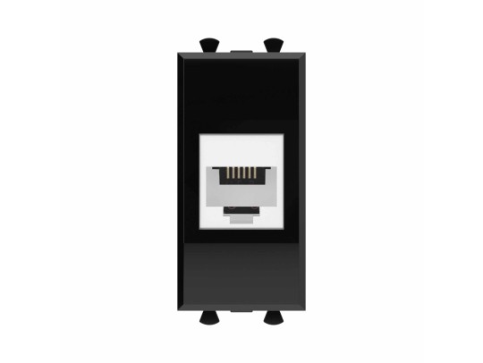 Телефонная розетка RJ-12 без шторки модульная, "Avanti", "Черный квадрат", 1 модуль 4402611 Телефонная розетка RJ-12 без шторки модульная, "Avanti", "Черный квадрат", 1 модуль ДКС | DKC