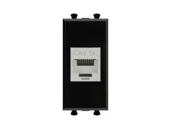4402761 Компьютерная розетка RJ-45 без шторки модульная, кат.5е экранированная, &quot;Avanti&quot;, &quot;Черный квадрат&quot;, 1 модуль ДКС | DKC