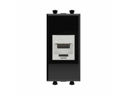 Компьютерная розетка RJ-45 без шторки модульная, кат.6А экранированная, "Avanti", "Черный квадрат", 1 модуль 4402771 Компьютерная розетка RJ-45 без шторки модульная, кат.6А экранированная, "Avanti", "Черный квадрат", 1 модуль ДКС | DKC