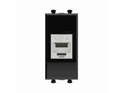 Компьютерная розетка RJ-45 без шторки модульная, кат.6 экранированная, "Avanti", "Черный квадрат", 1 модуль 4402791 Компьютерная розетка RJ-45 без шторки модульная, кат.6 экранированная, "Avanti", "Черный квадрат", 1 модуль ДКС | DKC