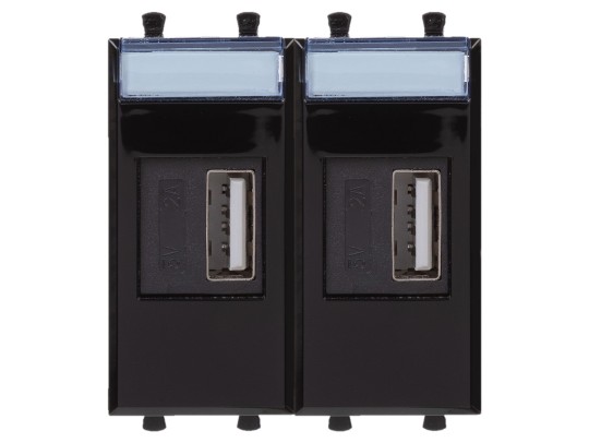 USB зарядное устройство модульное, "Avanti", "Черный квадрат", 2 модуля 4402542 USB зарядное устройство модульное, "Avanti", "Черный квадрат", 2 модуля ДКС | DKC