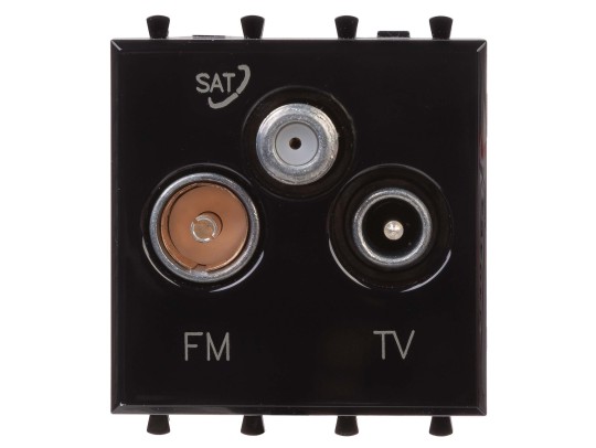Розетка TV-FM-SAT модульная, "Avanti", "Черный квадрат", 2 модуля 4402532 Розетка TV-FM-SAT модульная, "Avanti", "Черный квадрат", 2 модуля ДКС | DKC