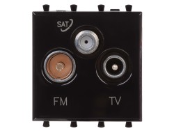 Розетка TV-FM-SAT модульная, "Avanti", "Черный квадрат", 2 модуля 4402532 Розетка TV-FM-SAT модульная, "Avanti", "Черный квадрат", 2 модуля ДКС | DKC