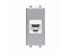 Телефонная розетка RJ-12 без шторки модульная, "Avanti", "Закаленная сталь", 1 модуль 4404611 Телефонная розетка RJ-12 без шторки модульная, "Avanti", "Закаленная сталь", 1 модуль ДКС | DKC