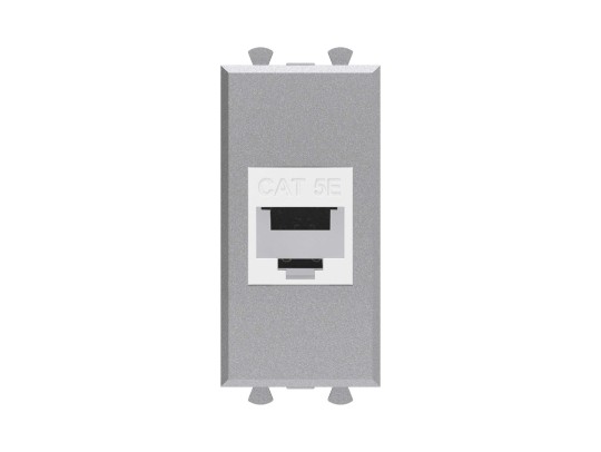 Компьютерная розетка RJ-45 без шторки модульная, кат.5е, "Avanti", "Закаленная сталь", 1 модуль 4404661 Компьютерная розетка RJ-45 без шторки модульная, кат.5е, "Avanti", "Закаленная сталь", 1 модуль ДКС | DKC