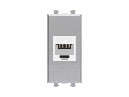Компьютерная розетка RJ-45 без шторки модульная, кат.6А, "Avanti", "Закаленная сталь", 1 модуль 4404671 Компьютерная розетка RJ-45 без шторки модульная, кат.6А, "Avanti", "Закаленная сталь", 1 модуль ДКС | DKC