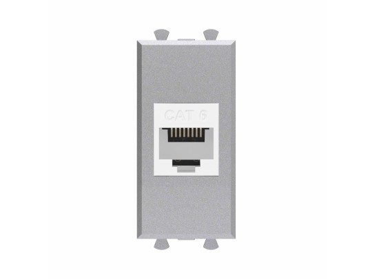 Компьютерная розетка RJ-45 без шторки модульная, кат.6, "Avanti", "Закаленная сталь", 1 модуль 4404691 Компьютерная розетка RJ-45 без шторки модульная, кат.6, "Avanti", "Закаленная сталь", 1 модуль ДКС | DKC