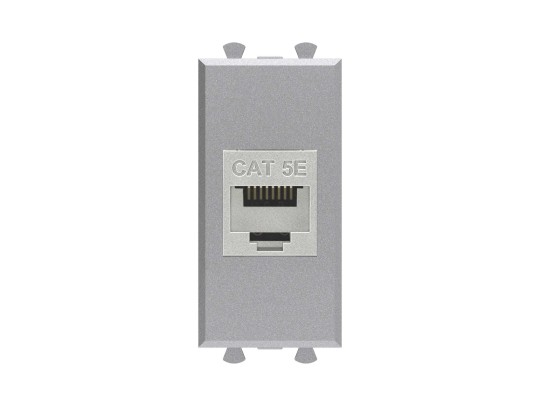 Компьютерная розетка RJ-45 без шторки модульная, кат.5е экранированная, "Avanti", "Закаленная сталь", 1 модуль 4404761 Компьютерная розетка RJ-45 без шторки модульная, кат.5е экранированная, "Avanti", "Закаленная сталь", 1 модуль ДКС | DKC