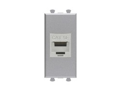 Компьютерная розетка RJ-45 без шторки модульная, кат.5е экранированная, "Avanti", "Закаленная сталь", 1 модуль 4404761 Компьютерная розетка RJ-45 без шторки модульная, кат.5е экранированная, "Avanti", "Закаленная сталь", 1 модуль ДКС | DKC