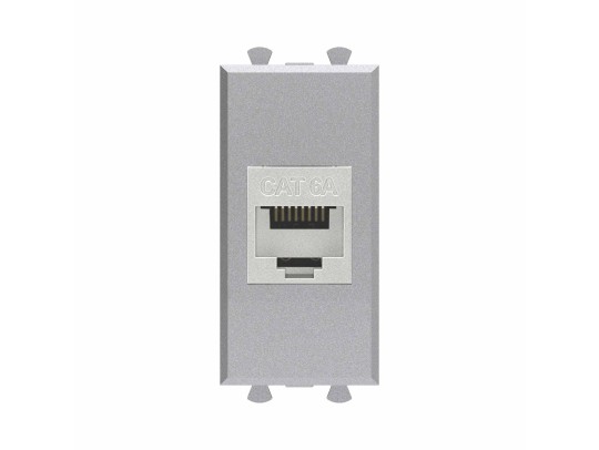 4404771 Компьютерная розетка RJ-45 без шторки модульная, кат.6А экранированная, &quot;Avanti&quot;, &quot;Закаленная сталь&quot;, 1 модуль ДКС | DKC