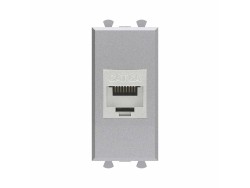 4404771 Компьютерная розетка RJ-45 без шторки модульная, кат.6А экранированная, &quot;Avanti&quot;, &quot;Закаленная сталь&quot;, 1 модуль ДКС | DKC