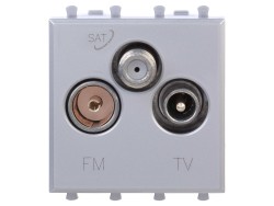 Розетка TV-FM-SAT модульная, "Avanti", "Закаленная сталь", 2 модуля 4404532 Розетка TV-FM-SAT модульная, "Avanti", "Закаленная сталь", 2 модуля ДКС | DKC