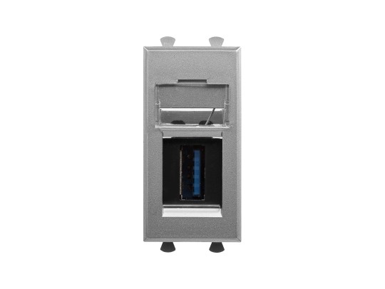 USB 3.0 розетка модульная, тип А-А, "Avanti", "Закаленная сталь", 1модуль 4404301 USB 3.0 розетка модульная, тип А-А, "Avanti", "Закаленная сталь", 1модуль ДКС | DKC