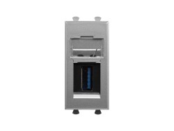 USB 3.0 розетка модульная, тип А-А, "Avanti", "Закаленная сталь", 1модуль 4404301 USB 3.0 розетка модульная, тип А-А, "Avanti", "Закаленная сталь", 1модуль ДКС | DKC
