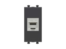 Компьютерная розетка RJ-45 без шторки модульная, кат.5е экранированная, "Avanti", "Черный матовый", 1 модуль 4412761 Компьютерная розетка RJ-45 без шторки модульная, кат.5е экранированная, "Avanti", "Черный матовый", 1 модуль ДКС | DKC