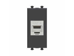 4412791 Компьютерная розетка RJ-45 без шторки модульная, кат.6 экранированная, &quot;Avanti&quot;, &quot;Черный матовый&quot;, 1 модуль ДКС | DKC