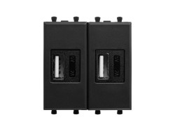 USB зарядное устройство модульное, "Avanti", "Черный матовый", 2 модуля 4412542 USB зарядное устройство модульное, "Avanti", "Черный матовый", 2 модуля ДКС | DKC