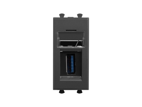 4412301 USB 3.0 розетка модульная, тип А-А, &quot;Avanti&quot;, &quot;Черный матовый&quot;, 1 модуль ДКС | DKC