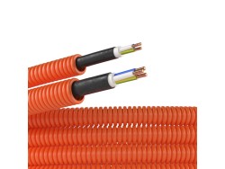Электротруба ПНД гибкая гофр. д.20мм, цвет оранжевый, с кабелем ВВГнг(А)-LS 3х2,5мм? РЭК &quot;ГОСТ+&quot;,100м