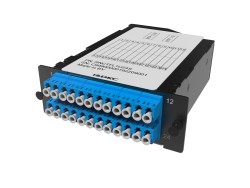 Претерминированная кассета 24ОВ 09/125 OS2, 2xMTP(12)f/12xLC-UPC Duplex, 1 HU