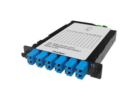 RNCTFLHU12ST Претерминированная кассета 12ОВ 09/125 OS2, 1xMTP(12)f/6xLC-UPC Duplex (с интегрированными шторками), 1/2 HU ДКС | DKC