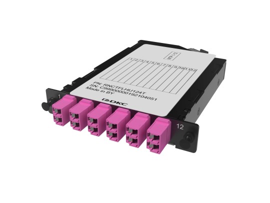 RNCTFLHU124T Претерминированная кассета 12ОВ 50/125 OM4, 1xMTP(12)f/6xLC Duplex (с интегрированными шторками), 1/2 HU ДКС | DKC