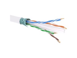 Кабель витая пара кат. 6 экранированный F/UTP, 4 пары, нг(А)-LSLTx, цвет внешней оболочки белый, катушка 305 м RN6FUK03WH Кабель витая пара кат. 6 экранированный F/UTP, 4 пары, нг(А)-LSLTx, цвет внешней оболочки белый, катушка 305 м ДКС | DKC
