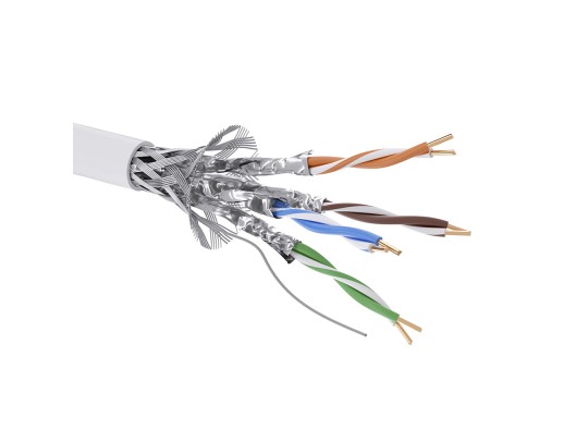 Кабель CAT 6, S/FTP, нг(А)-HF, бухта 305м, белый RN6SFA01WH Кабель CAT 6, S/FTP, нг(А)-HF, бухта 305м, белый ДКС | DKC