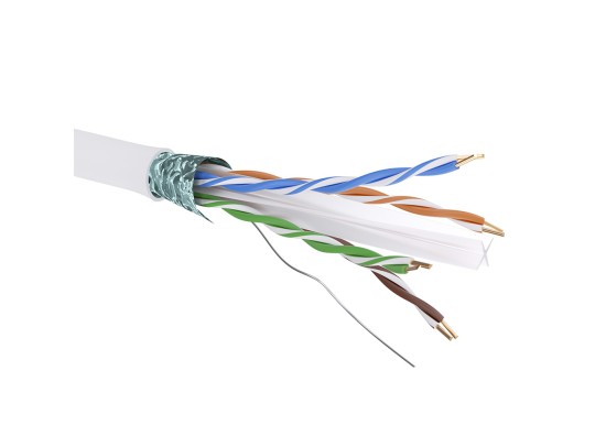 Кабель CAT 6, F/UTP, Hг(A)-LSLTx, бухта 305м, белый RN6FUA03WH Кабель CAT 6, F/UTP, Hг(A)-LSLTx, бухта 305м, белый ДКС | DKC