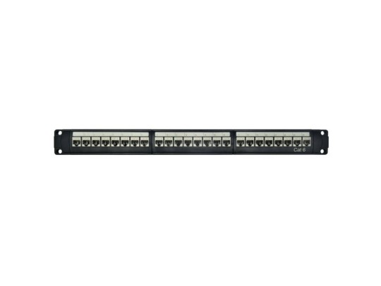 Патч-панель модульная 19", 1U, CAT6, 24 порта RJ45, экранированная RN6PPF24 Патч-панель модульная 19", 1U, CAT6, 24 порта RJ45, экранированная ДКС | DKC