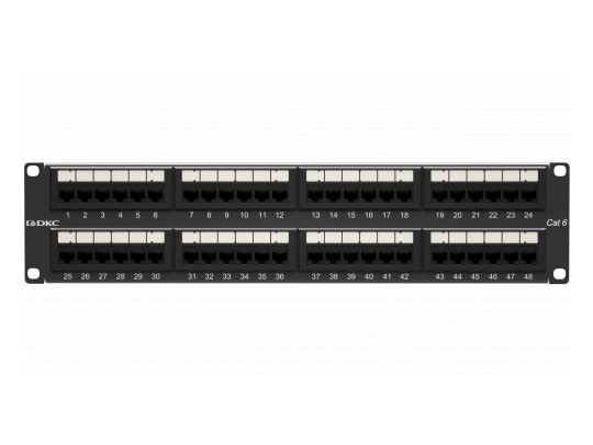 Патч-панель 19",2U,CAT6, 48 портов RJ45, неэкранированная RN6PPU242 Патч-панель 19",2U,CAT6, 48 портов RJ45, неэкранированная ДКС | DKC