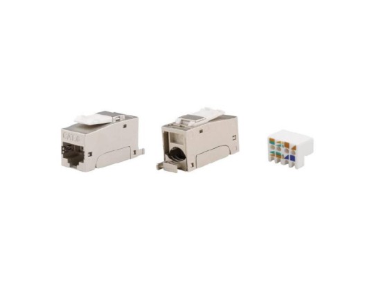 RNK6F90SL Модуль  Keystone RJ45 CAT6 экранированный(STP), 90 градусов, серебристый(форм-фактор S10) ДКС | DKC