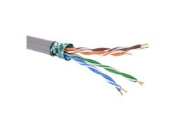 Кабель витая пара кат. 5E экранированный F/UTP, 4 пары, нг(А)-HF, цвет внешней оболочки серый, катушка 305 м RN5EFUK01GY Кабель витая пара кат. 5E экранированный F/UTP, 4 пары, нг(А)-HF, цвет внешней оболочки серый, катушка 305 м ДКС | DKC
