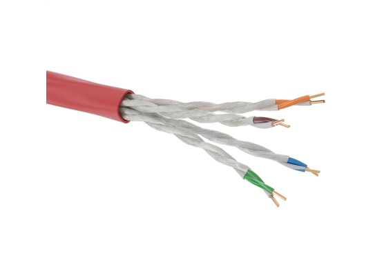 Кабель витая пара, неэкранированный U/UTP, категория 5e, 4 пары (24AWG), однопроволочный (solid), нг(А)-FRHF, внутренний, -25°C - +70°C,красный RN5EUUA04RD Кабель витая пара, неэкранированный U/UTP, категория 5e, 4 пары (24AWG), однопроволочный (solid), нг(А)-FRHF, внутренний, -25°C - +70°C,красный ДКС | DKC