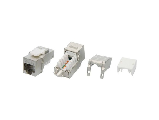 RNK5EF90SL Модуль  Keystone RJ45 CAT5E экранированный(STP), 90 градусов,серебристый(форм-фактор S10) ДКС | DKC