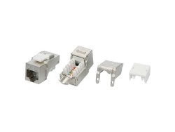 RNK5EF90SL Модуль  Keystone RJ45 CAT5E экранированный(STP), 90 градусов,серебристый(форм-фактор S10) ДКС | DKC