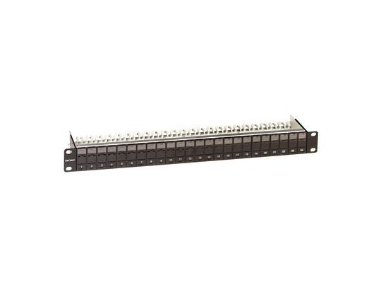 RNKPPF241BK Патч-панель наборная с шторками 19&quot;,1U, под 24 модуля Keystone, UTP/STP (для модулей форм-фактора МС) ДКС | DKC