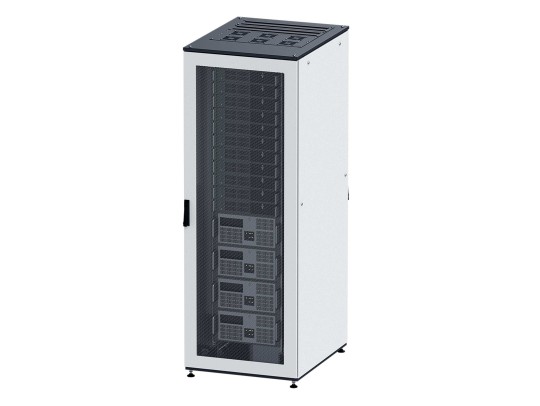 R5DC4268PF Собранный напольный 19&quot; IT-CQE, 42U 600х800 двери перф/перф, RAL7011/7035 ДКС | DKC