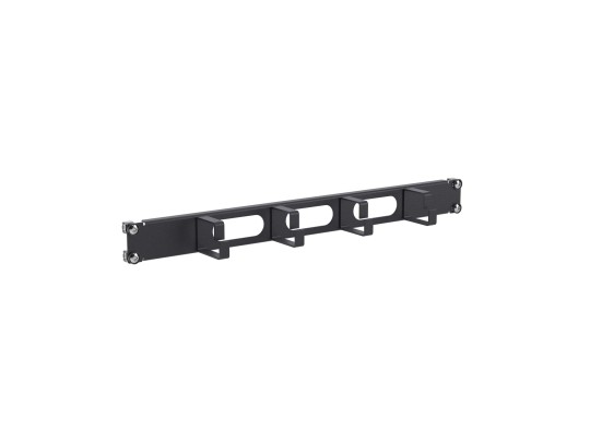 R5PCF191HEB Кабельный органайзер 4 кольца с отверстиями, 1U для 19&quot; IT-корпусов, RAL9005 ДКС | DKC