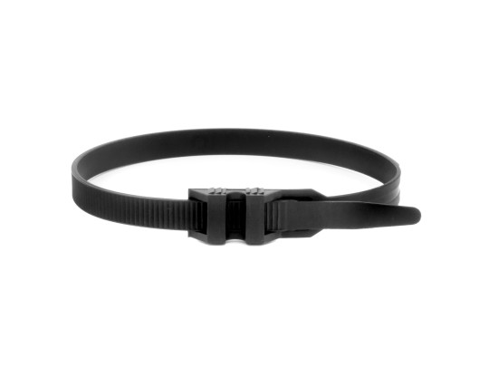Хомут P6.6 с плоским замком, черный 9x300 26502SR Хомут P6.6 с плоским замком, черный 9x300 ДКС | DKC