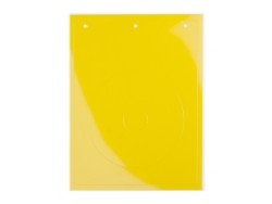 TAEM090Y Табличка полужесткая для маркировки кнопок аварийного останова. ПВХ. Желтая. ДКС | DKC