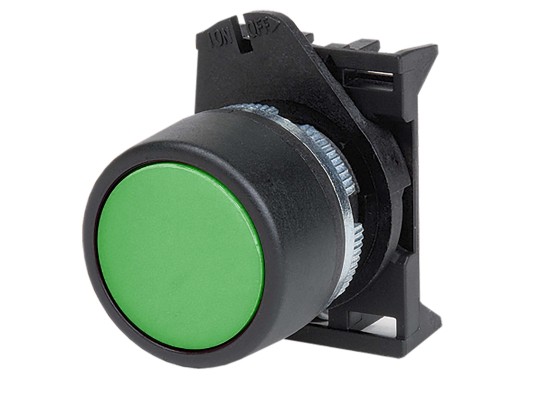 ABDLM2 Кнопка плоская прозрачная с  фиксацией, зеленая ДКС | DKC