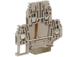 ZDB117 DBC.2/CI, проходной зажим бежевый 2 уровня 2,5 кв.мм, с перемычкой между уровнями ДКС | DKC