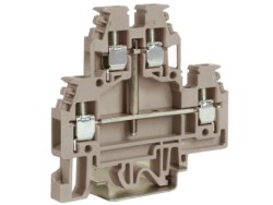 ZDS117GR DAS.4/CIGR, проходной зажим серый 2 уровня 2,5 кв.мм, с перемычкой между уровнями ДКС | DKC
