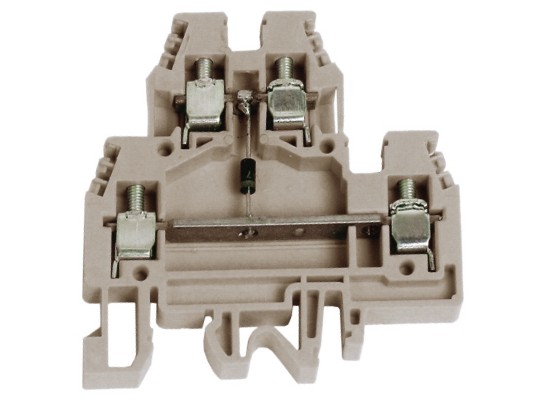ZDS128GR DAS.4/TGR, 2х уровневый проходной зажим серый с индикатором напряжения ДКС | DKC