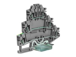 ZHL500GR HDE.2/GR(Ex) пружинный зажим трех-уровневый c заземлением на нижнем уровне 2,5 кв.мм, серый ДКС | DKC