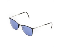 Черные солнцезащитные очки из титана с темно-синими линзами. Модель 11