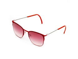 Красные солнцезащитные очки из титана с линзами красный градиент. Модель 11