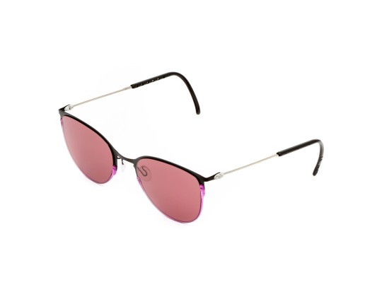 TCSDTM53010002 Черные солнцезащитные очки из титана с фиолетовыми линзами. Модель 04 ДКС | DKC