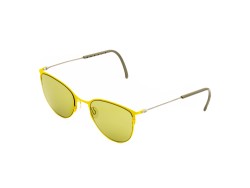 Желтые солнцезащитные очки из титана с оливковыми линзами. Модель 04